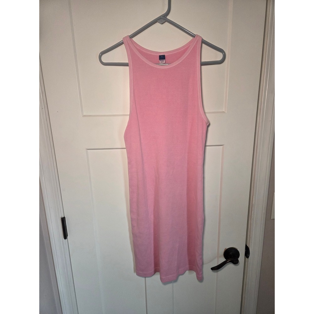 Old Navy Pink Rib-Knit Sleeveless Racerback Mini Dress Large‎ L Casual Summer